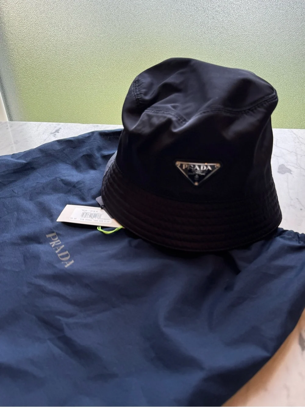 NWT Prada Navy Nylon Bucket Hat
